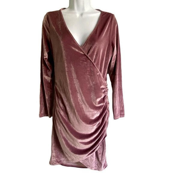 Halcyeen Velvet Wrap Ruched V Neck Bodycon Cocktail Party Club Dress Med… - Picture 2 of 11
